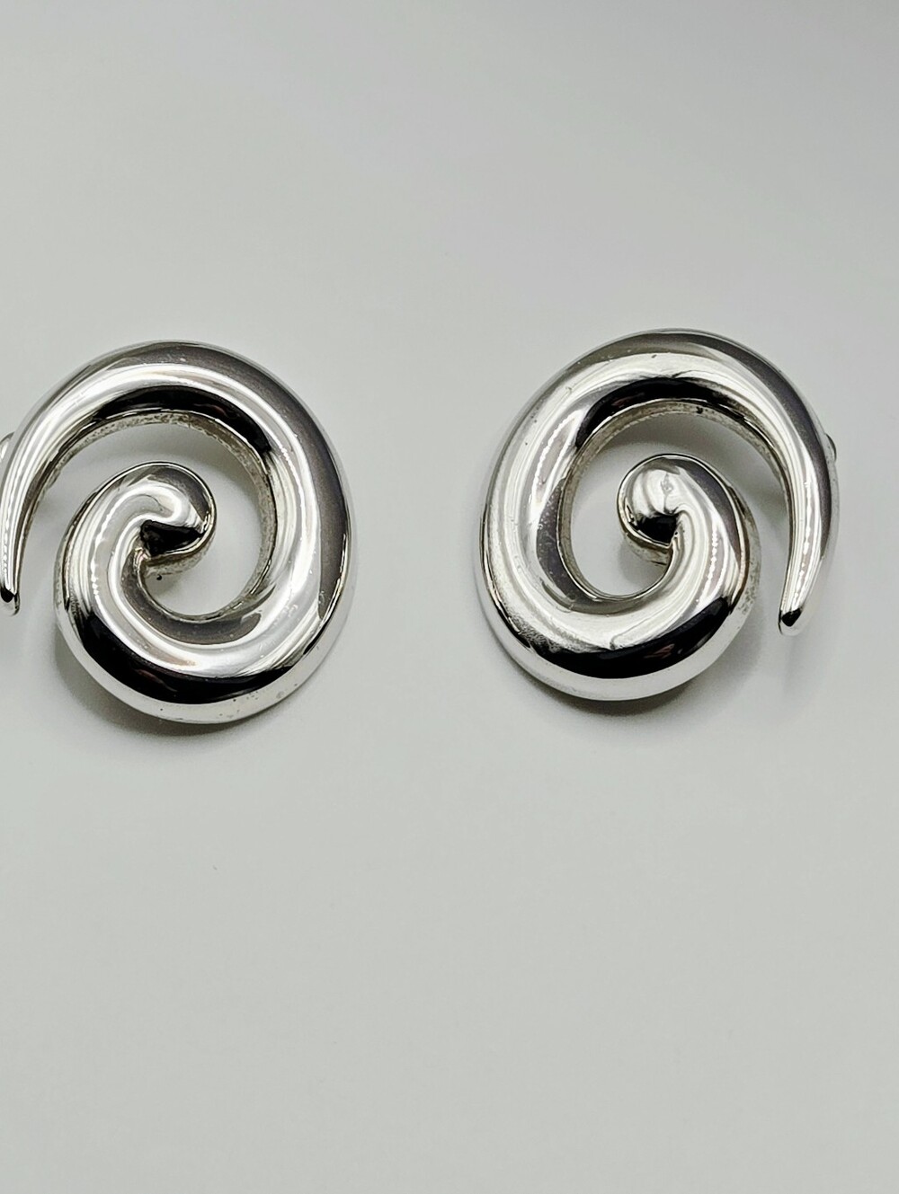Monet Polished Silver Spiral Post Earrings - Picture 11 of 15